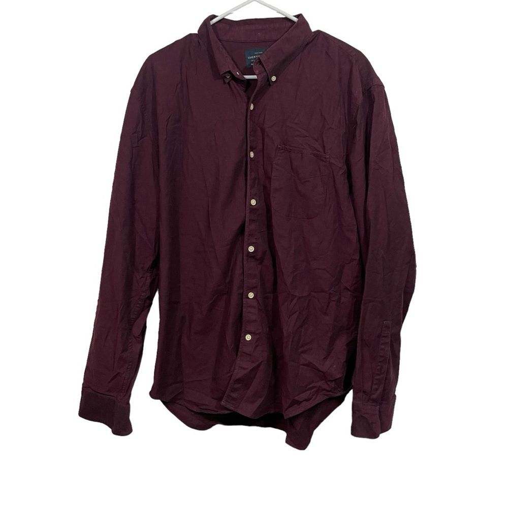 Lucky Brand Maroon Saturday Stretch Button Down Shirt